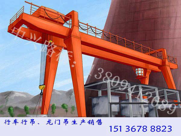 广西桂林龙门吊租赁10吨20米轨道式门式起重机双外悬